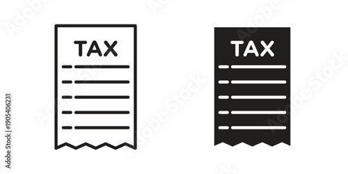Taxes icons in simple black style symbol sign for apps and website