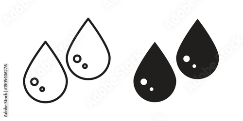 Tear drop icons in simple black style symbol sign for apps and website