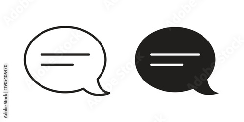 Text chat icons in simple black style symbol sign for apps and website