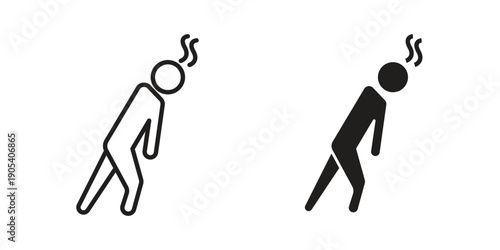Tired person icons in simple black style symbol sign for apps and website