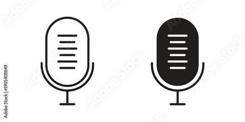 Voice recognition icons in simple black style symbol sign for apps and website