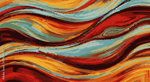 Vibrant Abstract Artistic Colorful Wavy Lines Pattern.