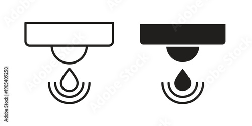 Water sensor icons in simple black style symbol sign for apps and website
