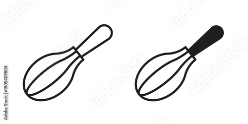 Whisk icons in simple black style symbol sign for apps and website