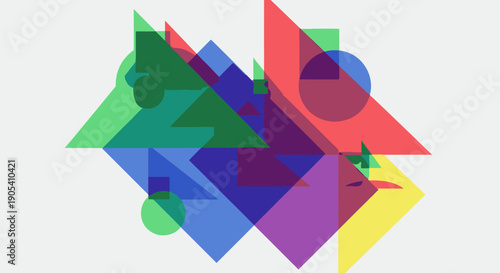 Colorful Geometric Shapes Abstract Art Design.