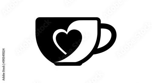 Heart shape coffee cup illustration
