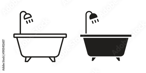 Bathtub cleaning icon. Trendy stroke signs for website, apps and UI. Premium set of thin line icons.