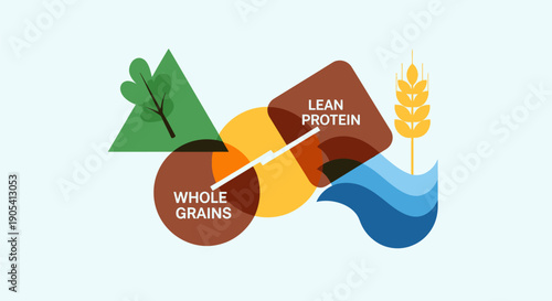 Healthy Food Groups Infographic Elements.