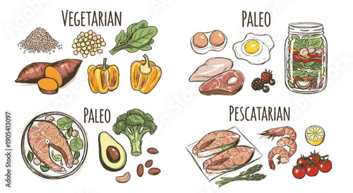 Diets Vegetarian Paleo Pescatarian Food Options.