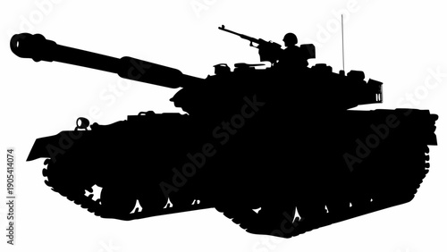 Heavy Main Battle Tank Silhouette Vector