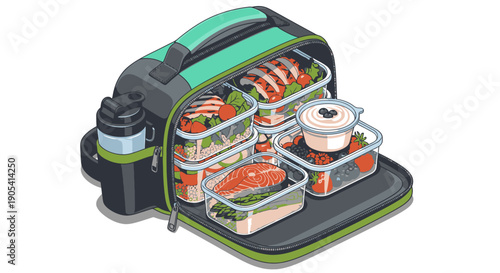 Portable Lunch Box with Food Containers.