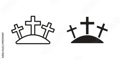 Cemetery icon. Trendy stroke signs for website, apps and UI. Premium set of thin line icons.