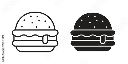 Cheese burger icon. Trendy stroke signs for website, apps and UI. Premium set of thin line icons.