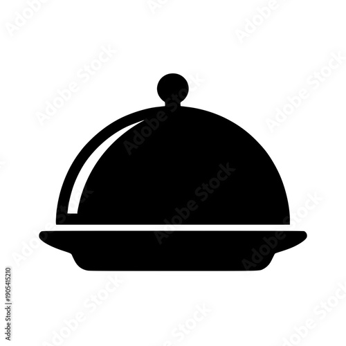 Black silhouette of a serving dome