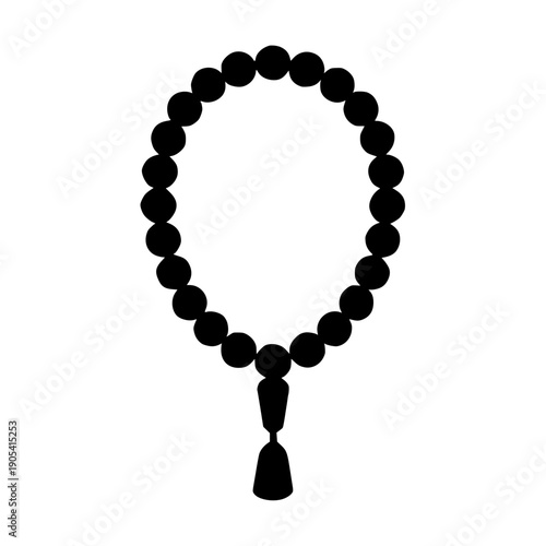 Simple black mala beads vector