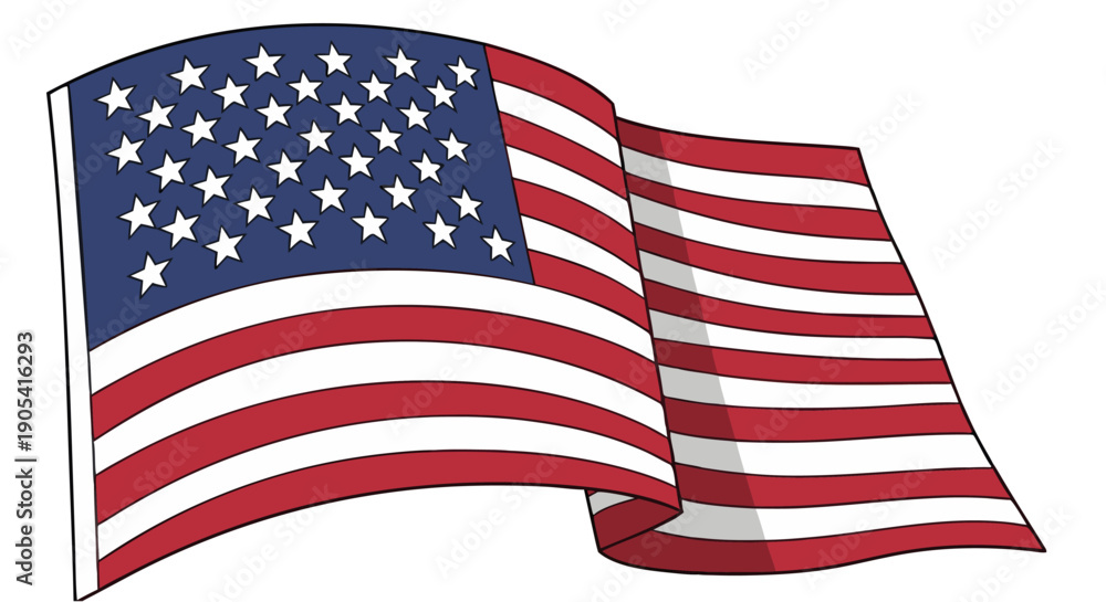 Fototapeta premium Waving United States National Banner Symbolizing Freedom and Patriotism