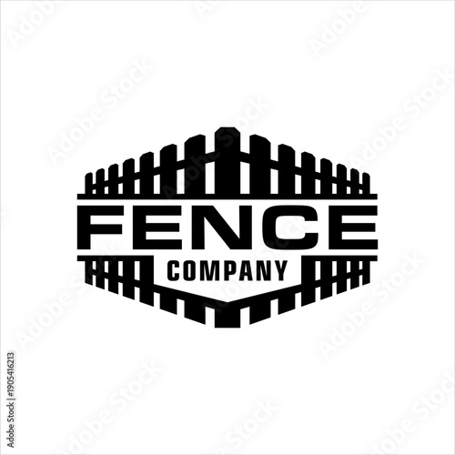 Fence company logo with masculine style design