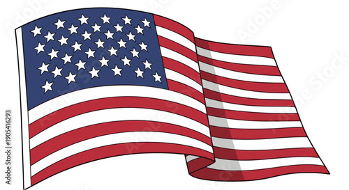 Waving United States National Banner Symbolizing Freedom and Patriotism
