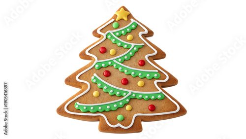 Wallpaper Mural Gingerbread Christmas tree cookie with colorful icing decorations Torontodigital.ca