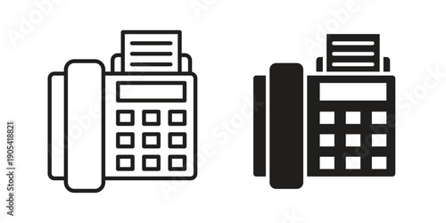 Fax machine icon. Trendy stroke signs for website, apps and UI. Premium set of thin line icons.