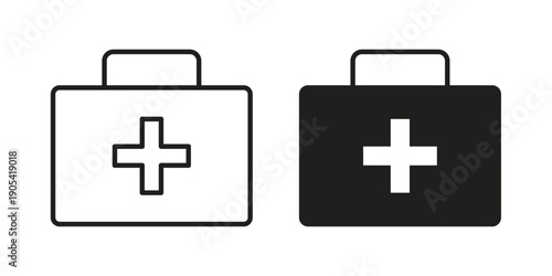 First aid kit icon. Trendy stroke signs for website, apps and UI. Premium set of thin line icons.