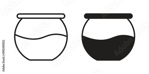 Fish bowl icon. Trendy stroke signs for website, apps and UI. Premium set of thin line icons.