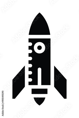 Vector rocket illustration ready for launch into space