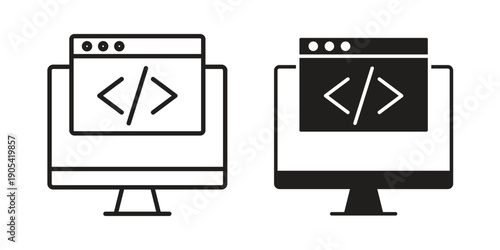 Front end icon. Trendy stroke signs for website, apps and UI. Premium set of thin line icons.