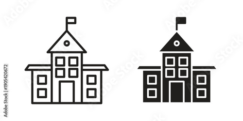 Government building icon. Trendy stroke signs for website, apps and UI. Premium set of thin line icons.