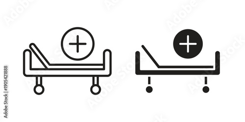 Hospital bed icon. Trendy stroke signs for website, apps and UI. Premium set of thin line icons.