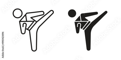 Karate fighter icon. Trendy stroke signs for website, apps and UI. Premium set of thin line icons.