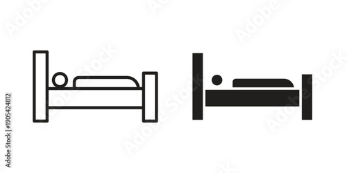 Laying in bed icon. Trendy stroke signs for website, apps and UI. Premium set of thin line icons.
