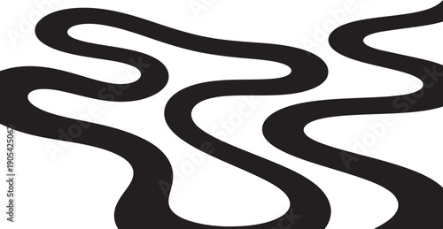 Wavy black lines on a white background illustration design