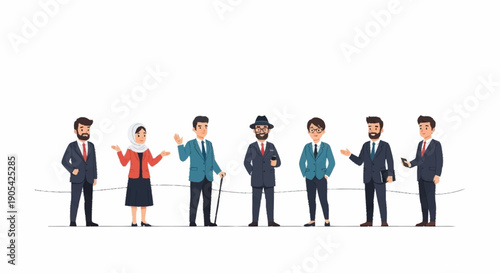 Diverse group of people standing together representing various cultures and backgrounds.