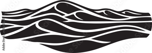 Black and White Abstract Wave Pattern Design Element Graphic