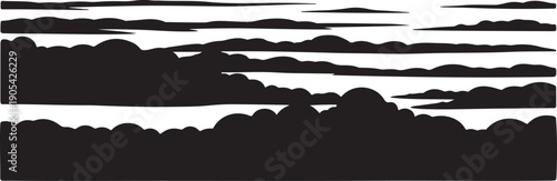 Black and white clouds in a serene sky landscape