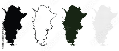 Argentina Map Silhouettes Four Styles Black White Outline Filled Dotted Stock