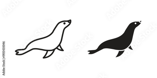 Sea lion icon. Trendy stroke signs for website, apps and UI. Premium set of thin line icons.