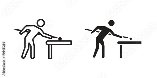 Snooker icon. Trendy stroke signs for website, apps and UI. Premium set of thin line icons.