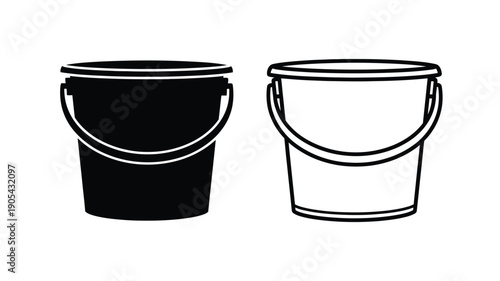 Two buckets in contrasting colors a striking silhouette
