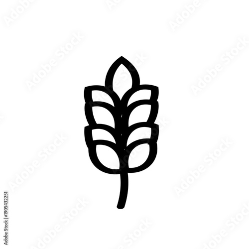 Wheat ear icon. Vector graphic, not Artificial Intelligence, logo illustration. Replaceable vector design