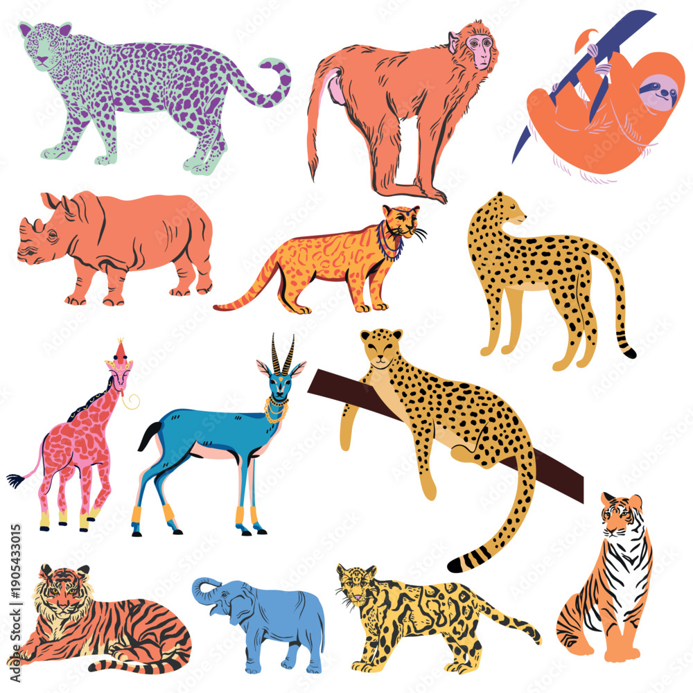 Obraz premium set of wild animals