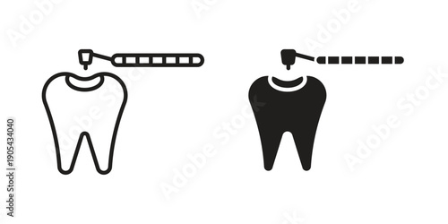 Tooth filling icon. Trendy stroke signs for website, apps and UI. Premium set of thin line icons.