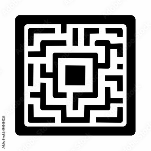 QR Code Digital Scan Square Technology Vector Icon for Payment and Access System