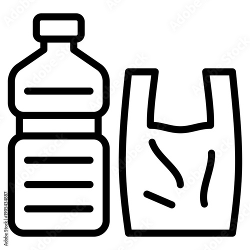Plastic Waste  Icon Element For Design
