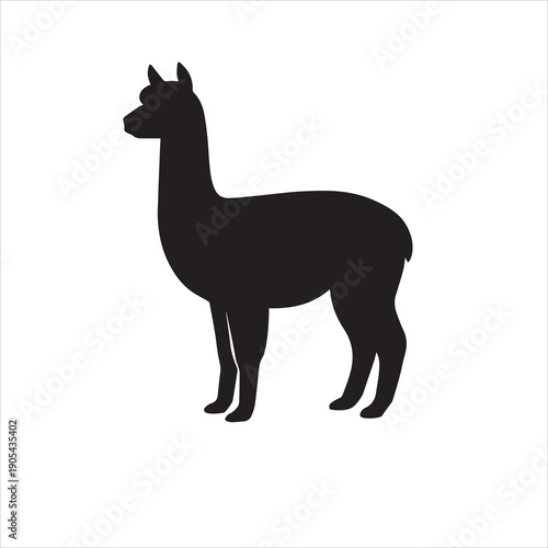 Alpaca silhouette vector style illustration