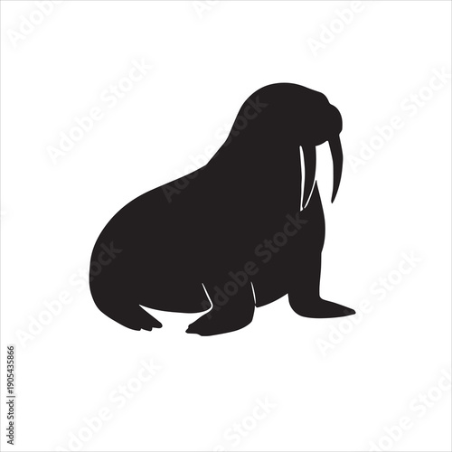 Walrus silhouette vector style illustration