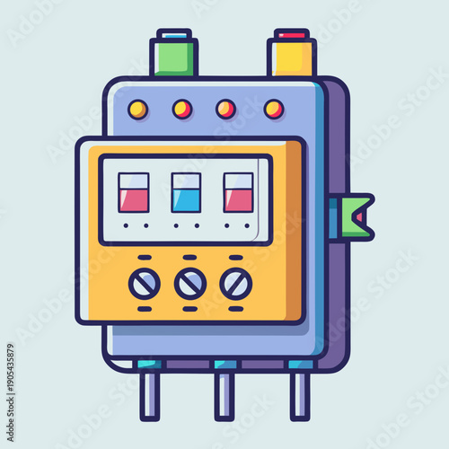 Modern Electrical Fuse Box With Indicators And Controls
