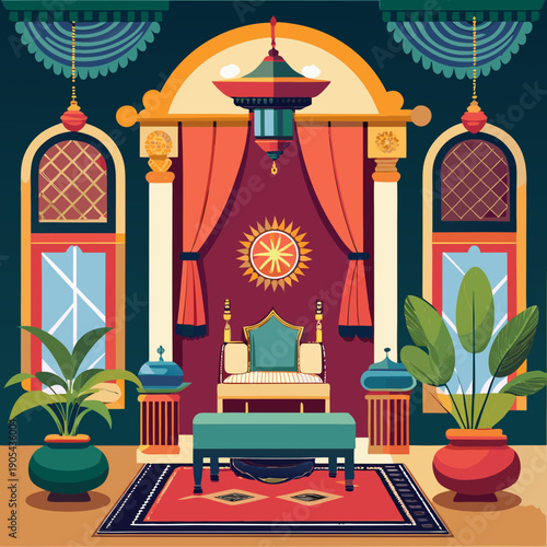 Opulent Ottoman Throne Room Interior Design