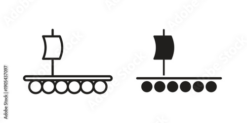 Wood Raft icon. Trendy stroke signs for website, apps and UI. Premium set of thin line icons.